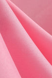 Mangas de boné rosa A Line 1950s Dress