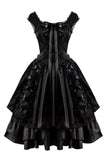 Vestido Vintage Preto de Halloween com Renda