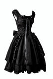 Vestido Vintage Preto de Halloween com Renda