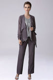 Dusk Sequin Lantejoulas 3 Peças Mãe da Noiva Pant Suits