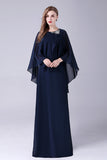 A-Line Scoop Neck Chão-Comprimento Chiffon Mãe do Vestido da Noiva
