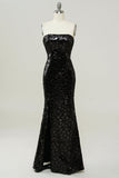 Vestido de baile sereia sem alças preto