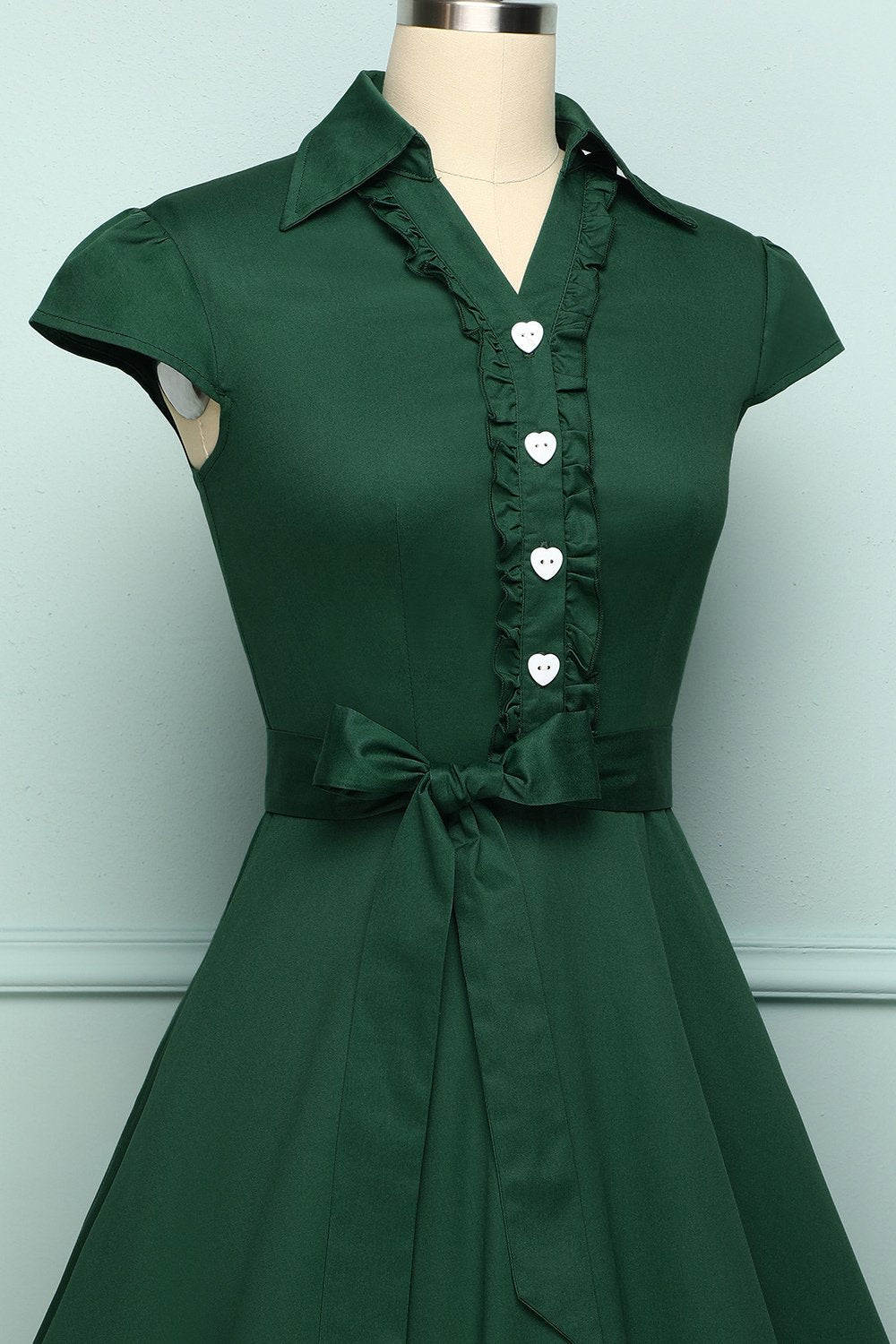 Verde escuro vestido retro