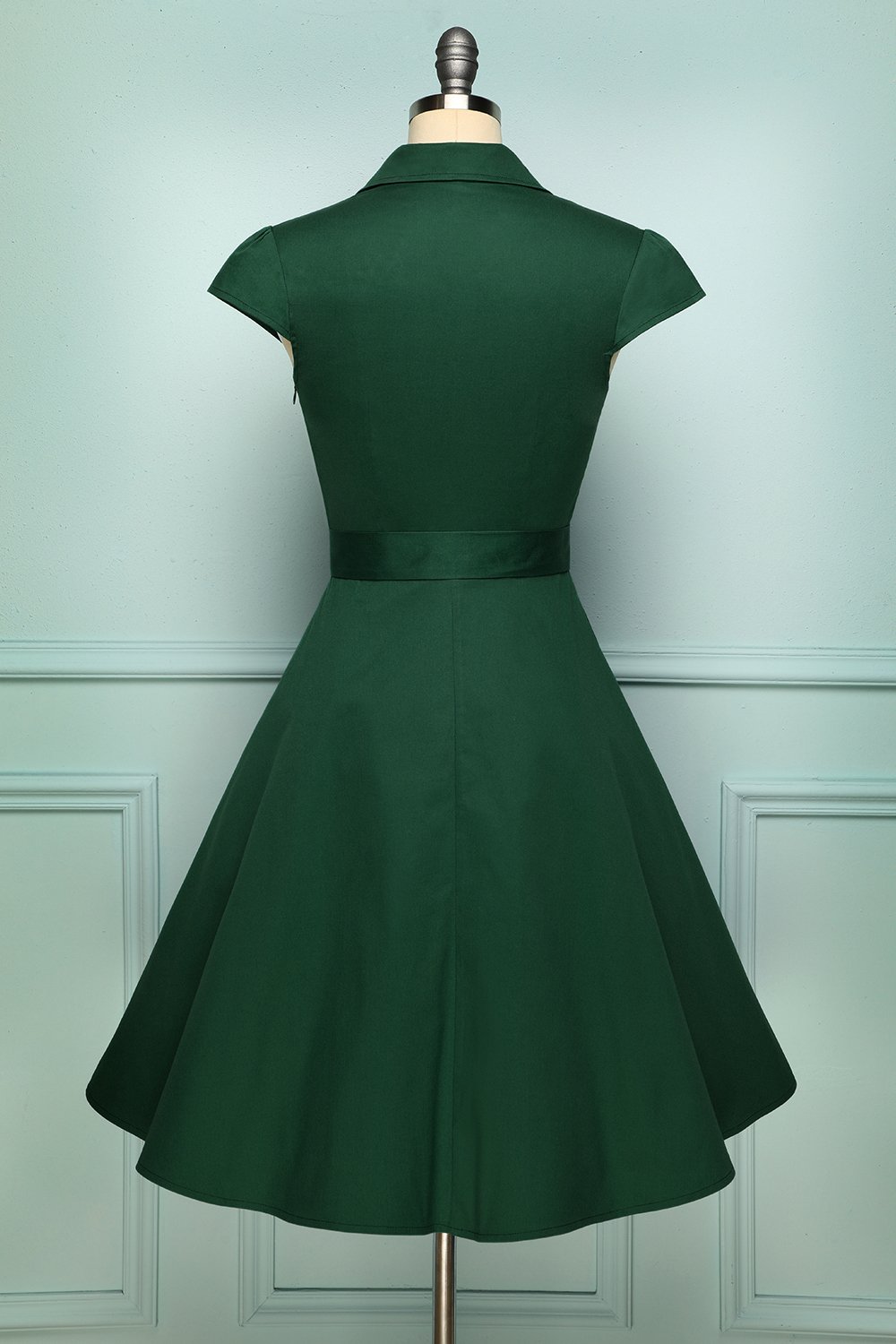 Verde escuro vestido retro