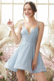 Cintas De Espaguete Azul Vestido Do Baile