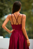 Vestido Longo Cetim Borgonha