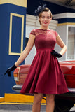 Borgonha Vestido Vintage de Renda