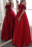 Vermelho fora do ombro Vestidos de Cerimónia