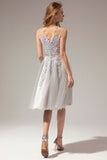 Vestido de renda prateado