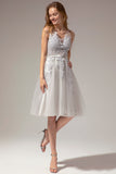 Vestido de renda prateado