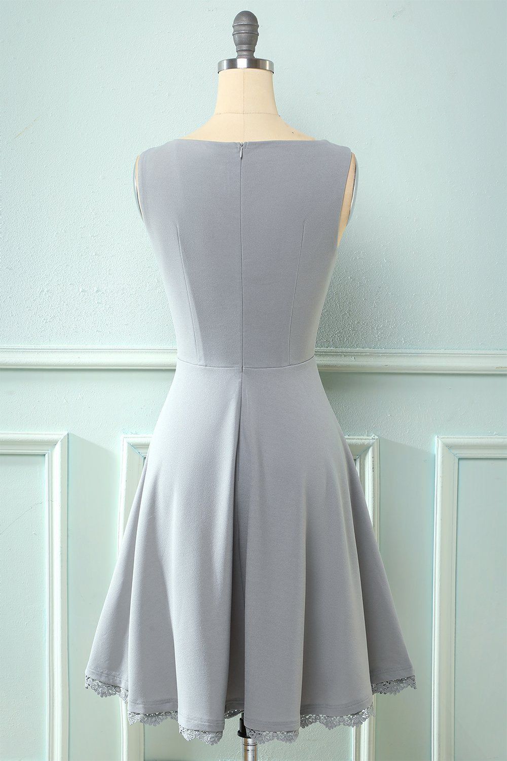 Vestido amarelo vintage de 1950 com renda oca