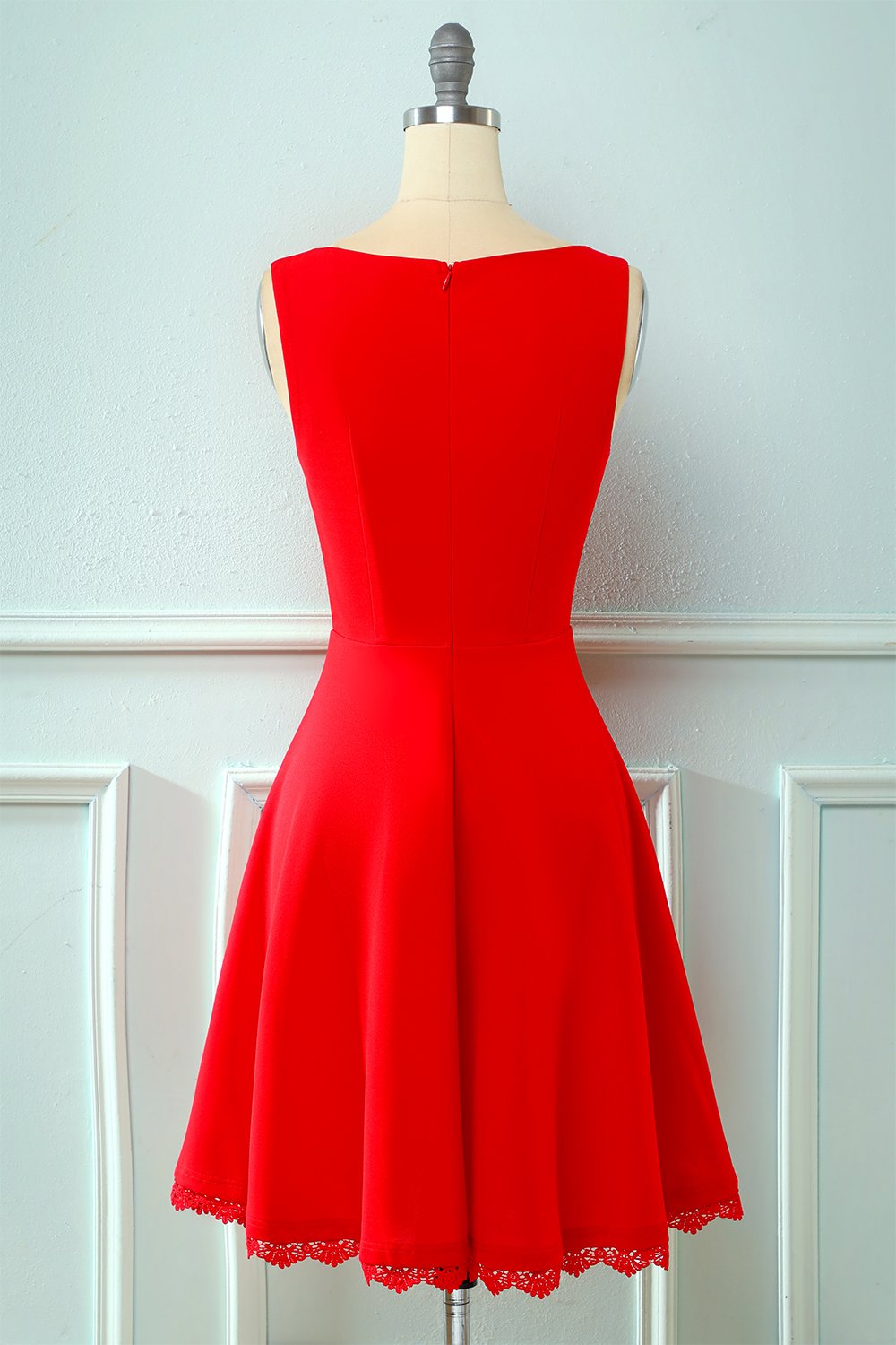 Vestido amarelo vintage de 1950 com renda oca
