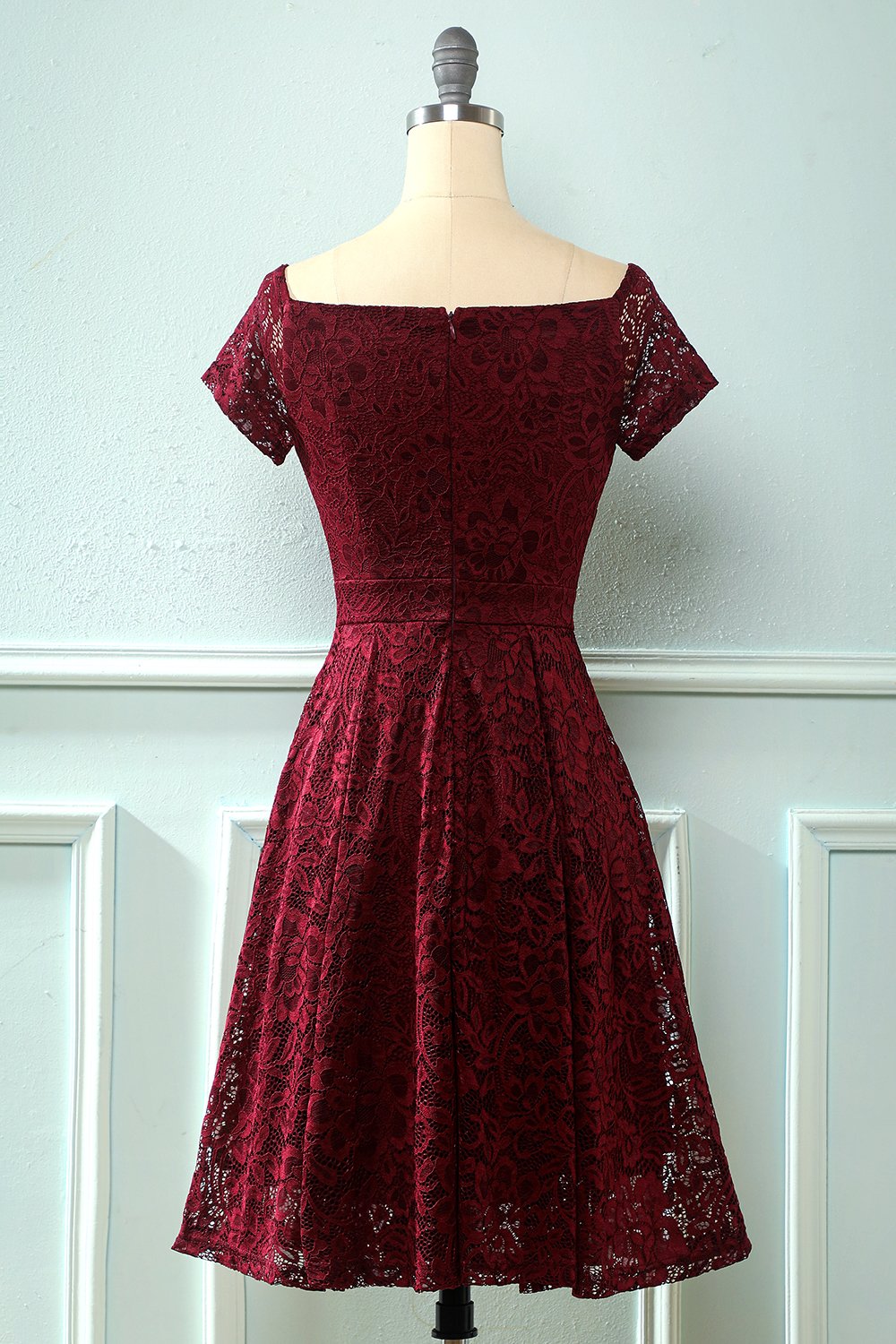 Branco fora do vestido de festa de renda de ombro