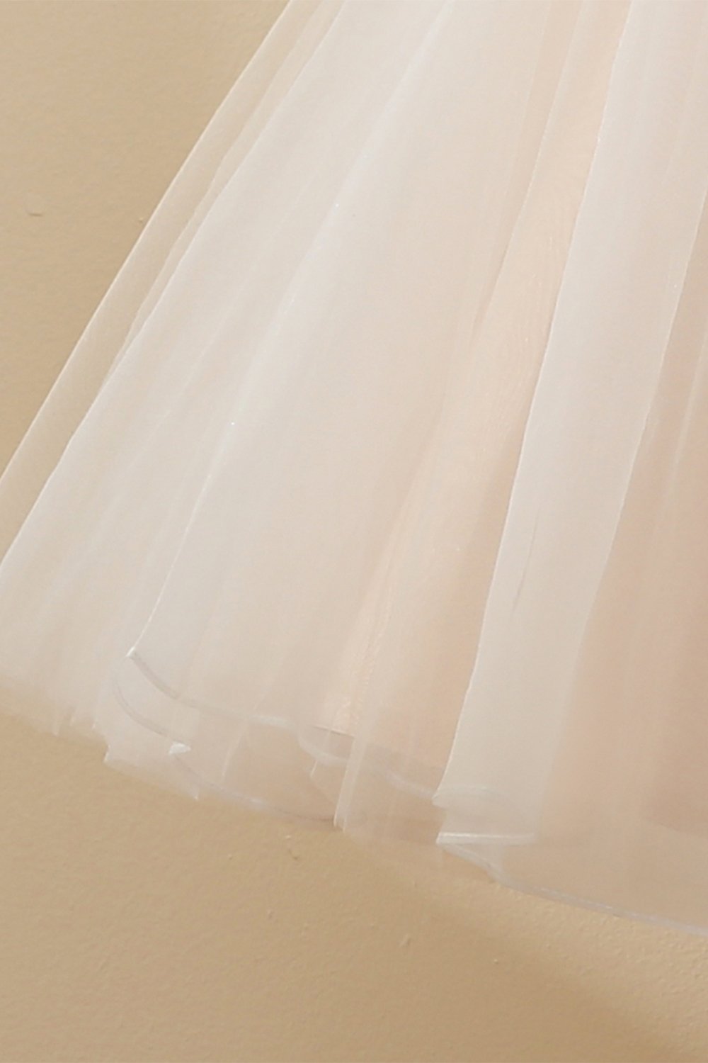 Vestido de menina de flor de tule de champanhe de champanhe