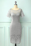 Vestido de renda cinza Bodycon