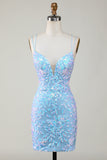 Bodycon Esparguete Alças Vestido de festa com Aqqliques