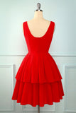 Vestido em camadas vermelho