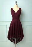 Vestido Borgonha com decote em v