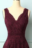 Vestido Borgonha com decote em v