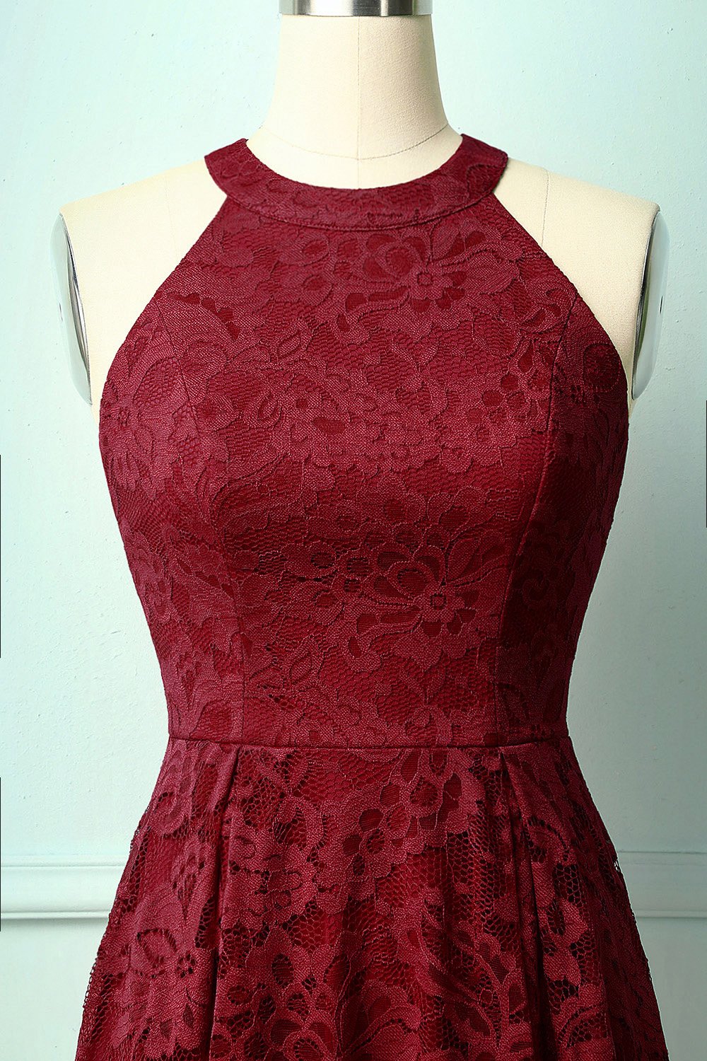 Vestido Vintage Halter Borgonha