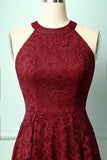 Vestido Vintage Halter Borgonha