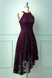 Púrpura Vestido de Renda Midi