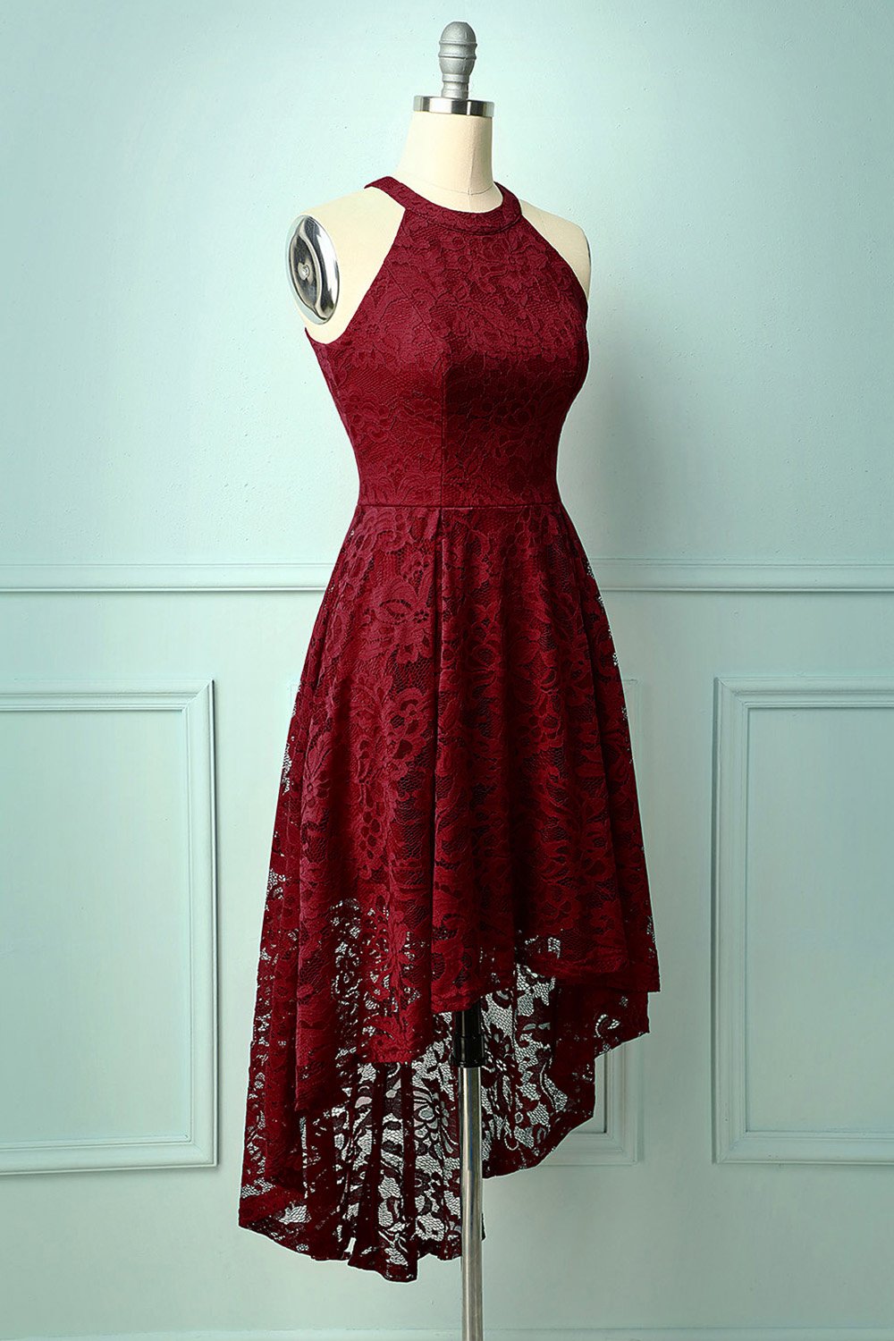 Vestido Vintage Halter Borgonha