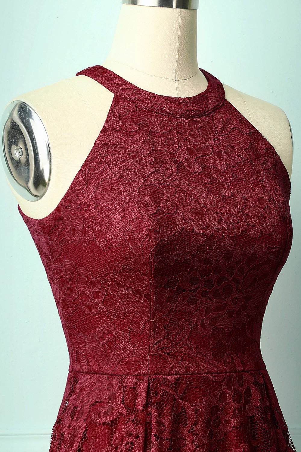 Vestido Vintage Halter Borgonha