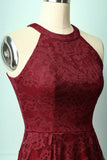 Vestido Vintage Halter Borgonha