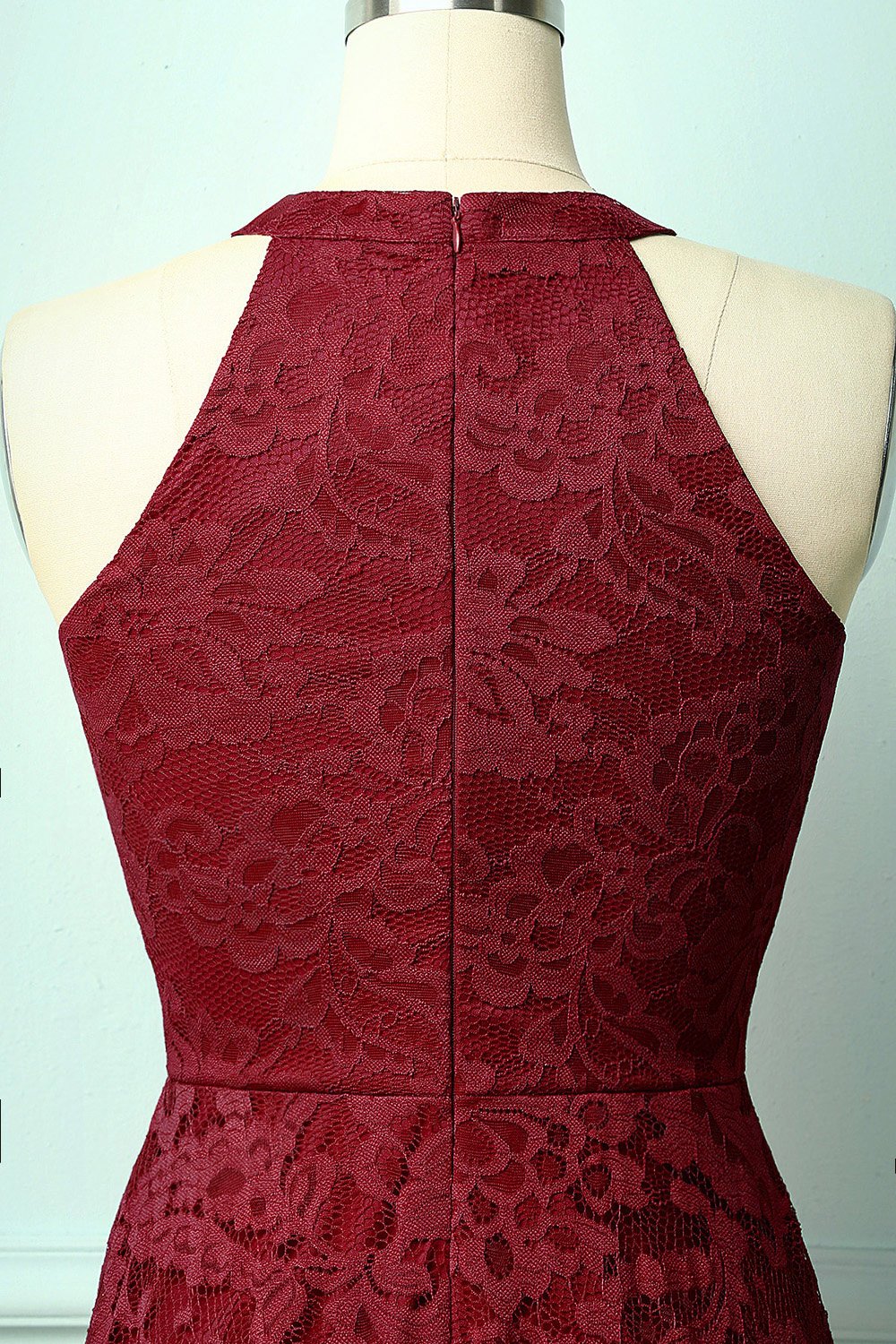 Vestido Vintage Halter Borgonha