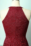 Vestido Vintage Halter Borgonha