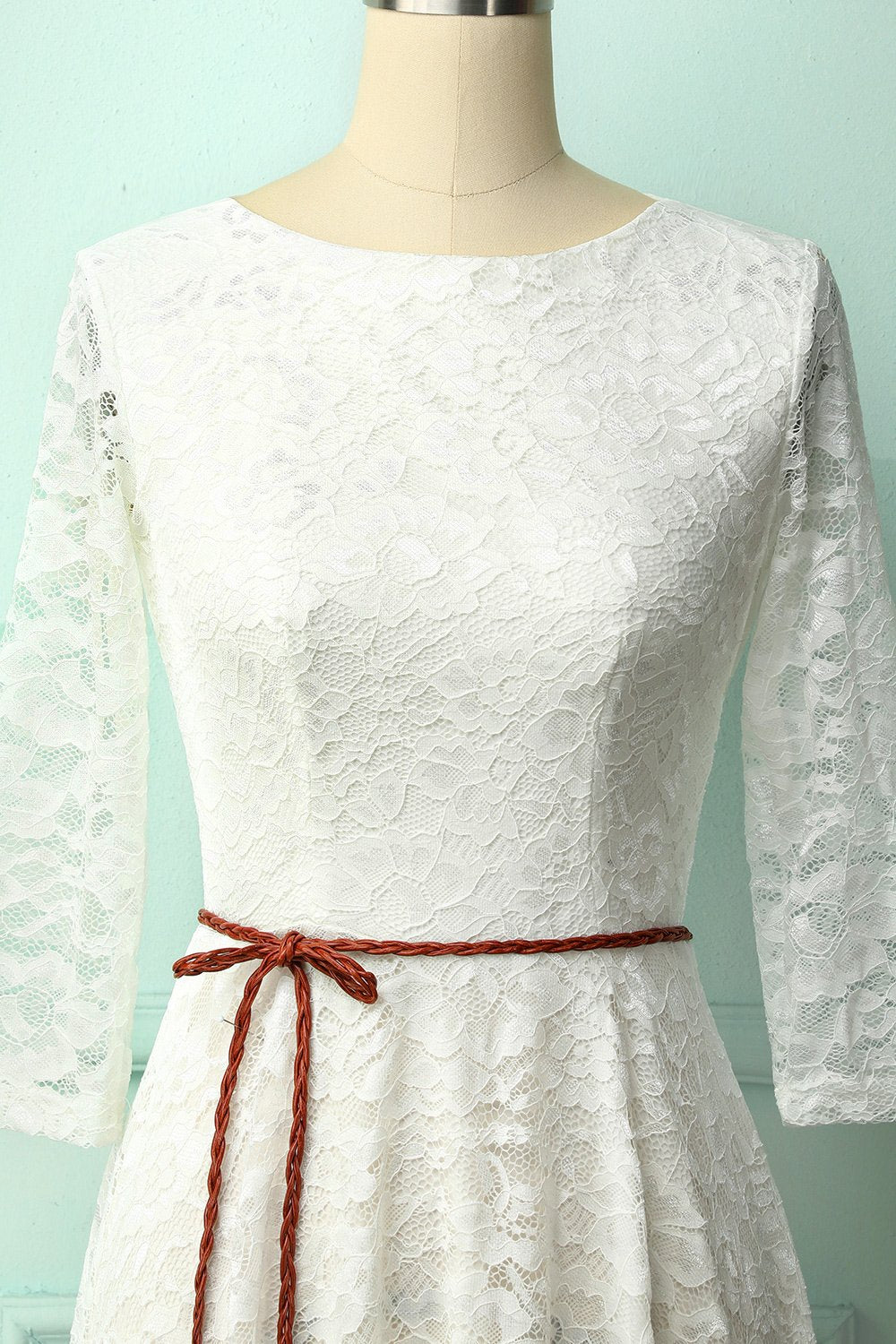 Vestido Midi de Renda Branca