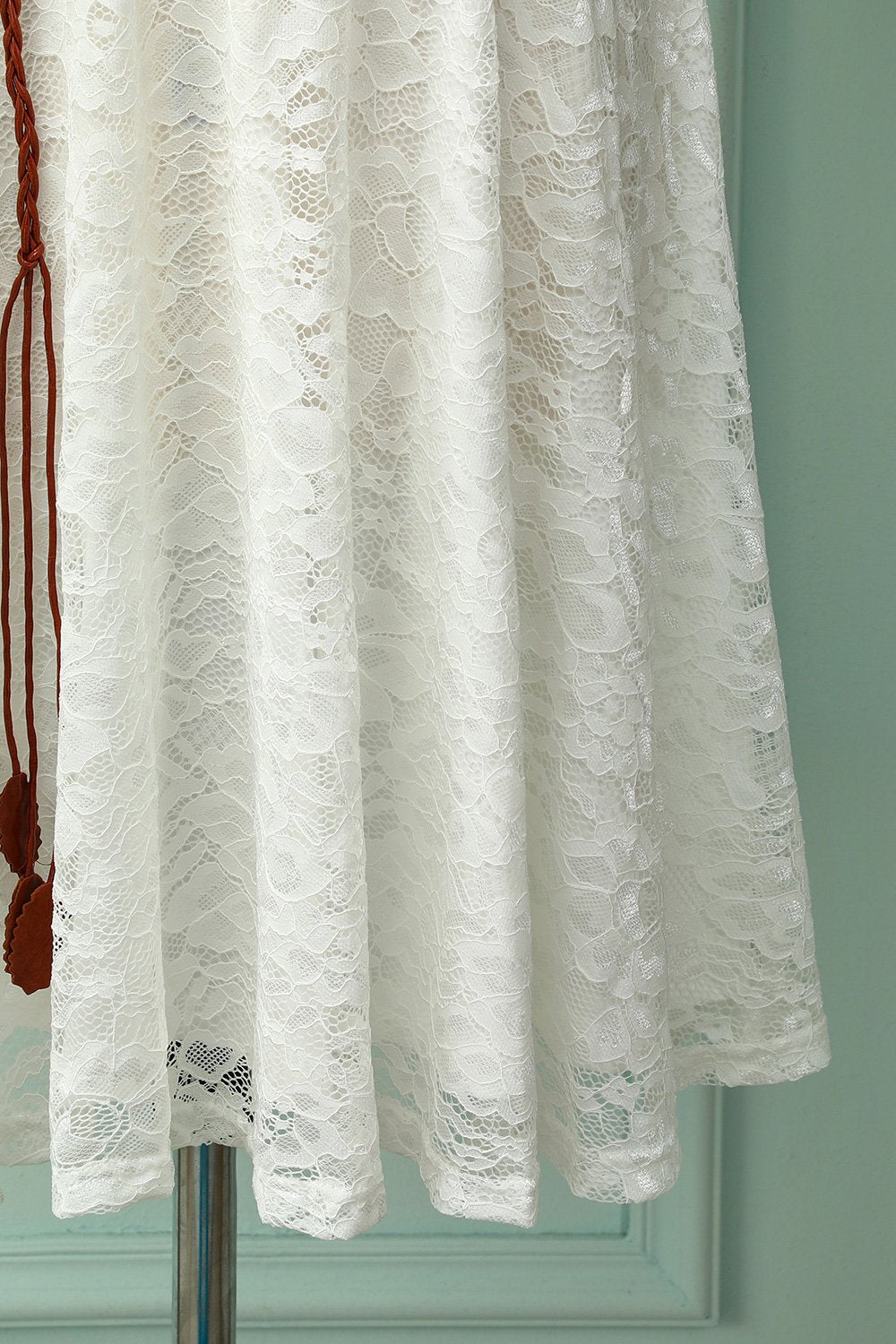 Vestido Midi de Renda Branca