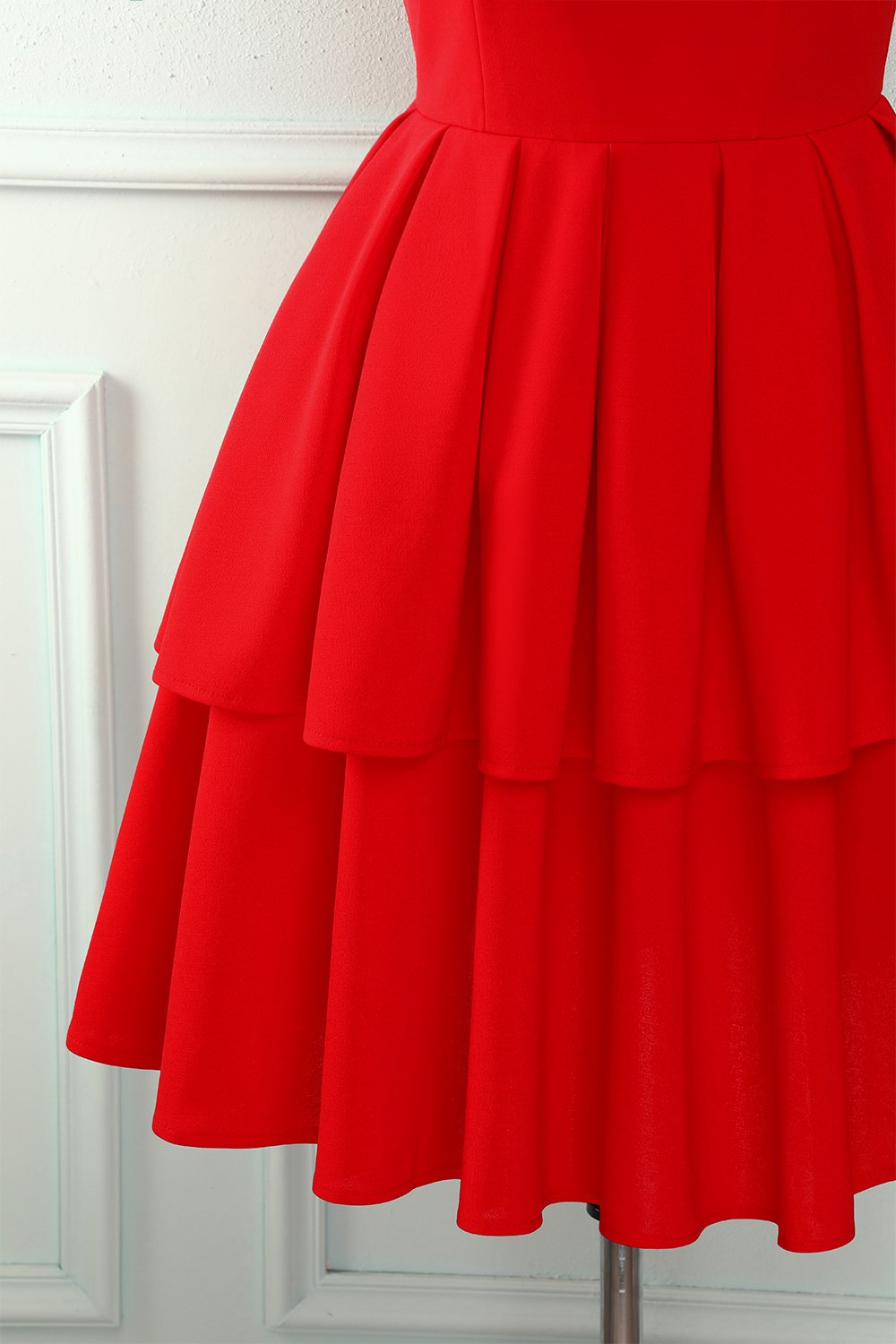 Vestido em camadas vermelho