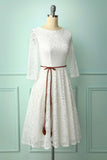 Vestido Midi de Renda Branca