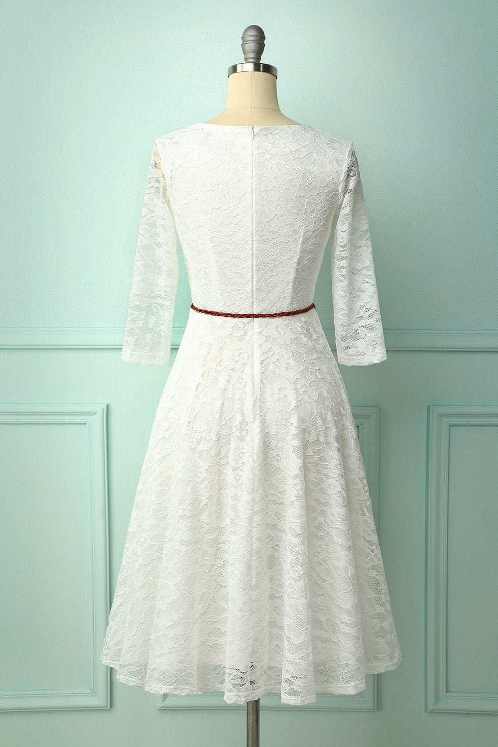 Vestido Midi de Renda Branca