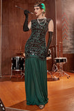 1920s Vestido Verde Escuro