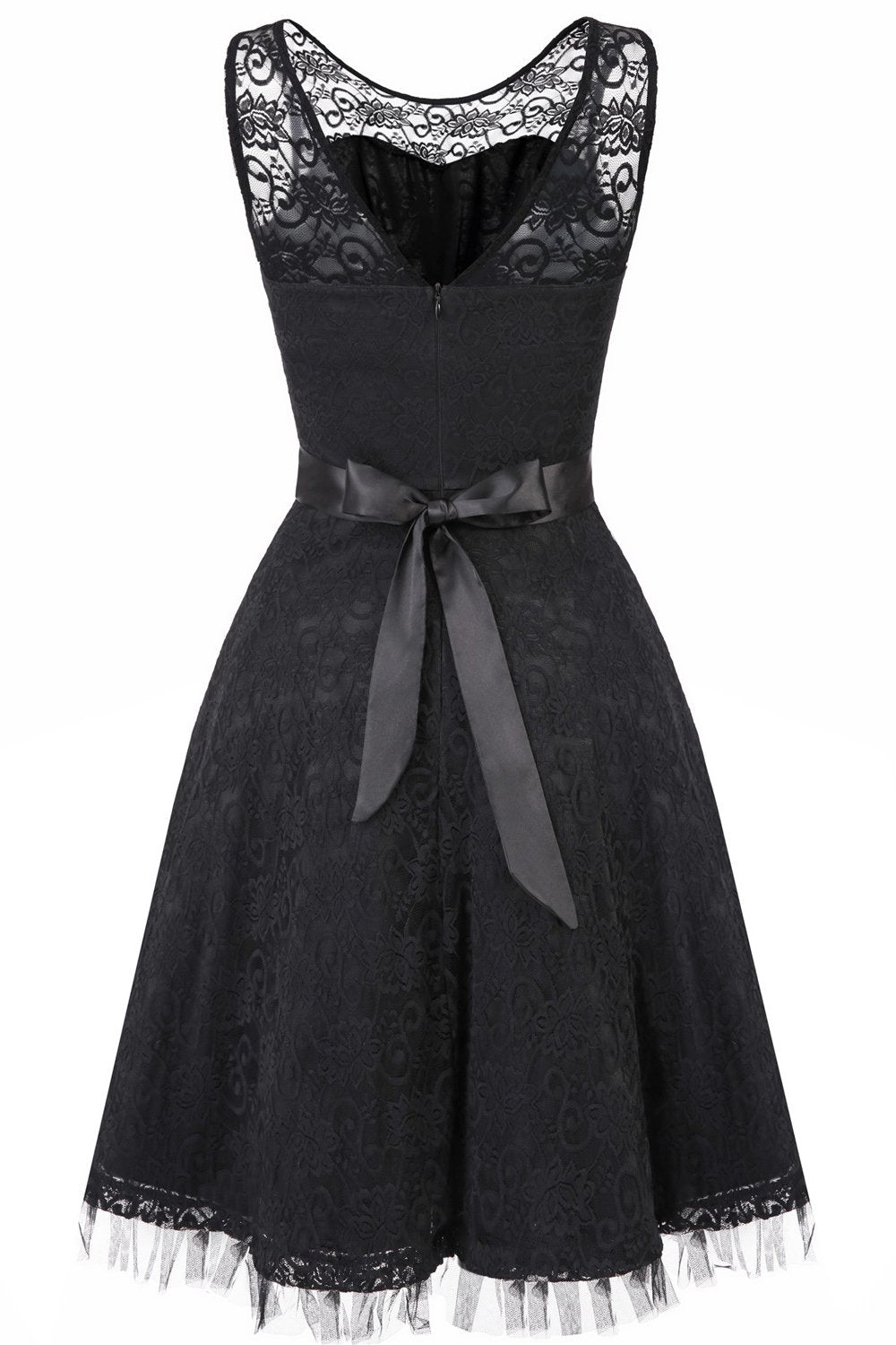 Vintage elegante vestido de renda verde escuro