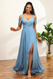 Azul vestido de dama de honra