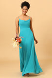 Vestido de Dama de Honra Cintas de Espaguete Jade