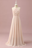 Marfim Halter A-Line Chiffon Vestido Dama de Honor