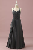Vestido Dama de Honra Júnior Halter Cinza
