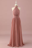 Vestido Dama de Honra Júnior Halter Castanho Claro