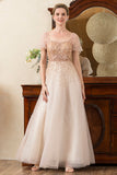 Rosa A-Line Vestido de Mãe de Noiva
