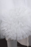 Blush high low flower girl dress com flores