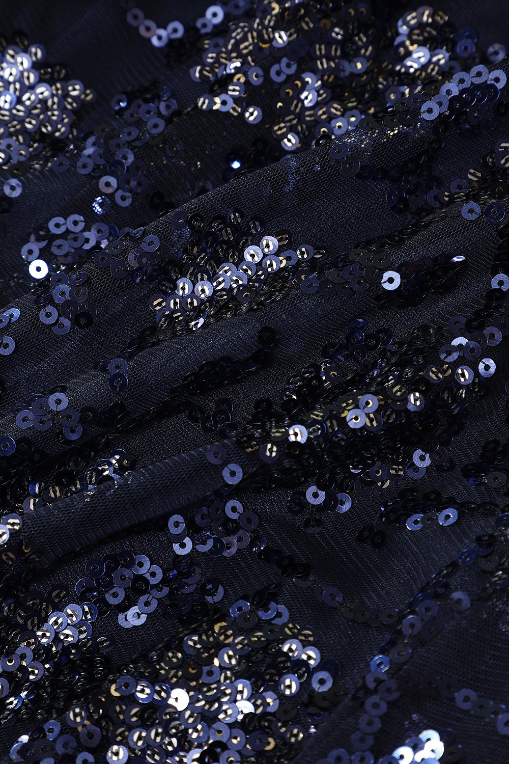 Vestido de noite azul marinho com lantejoulas