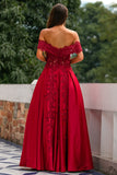 Vermelho fora do ombro Vestidos de Cerimónia