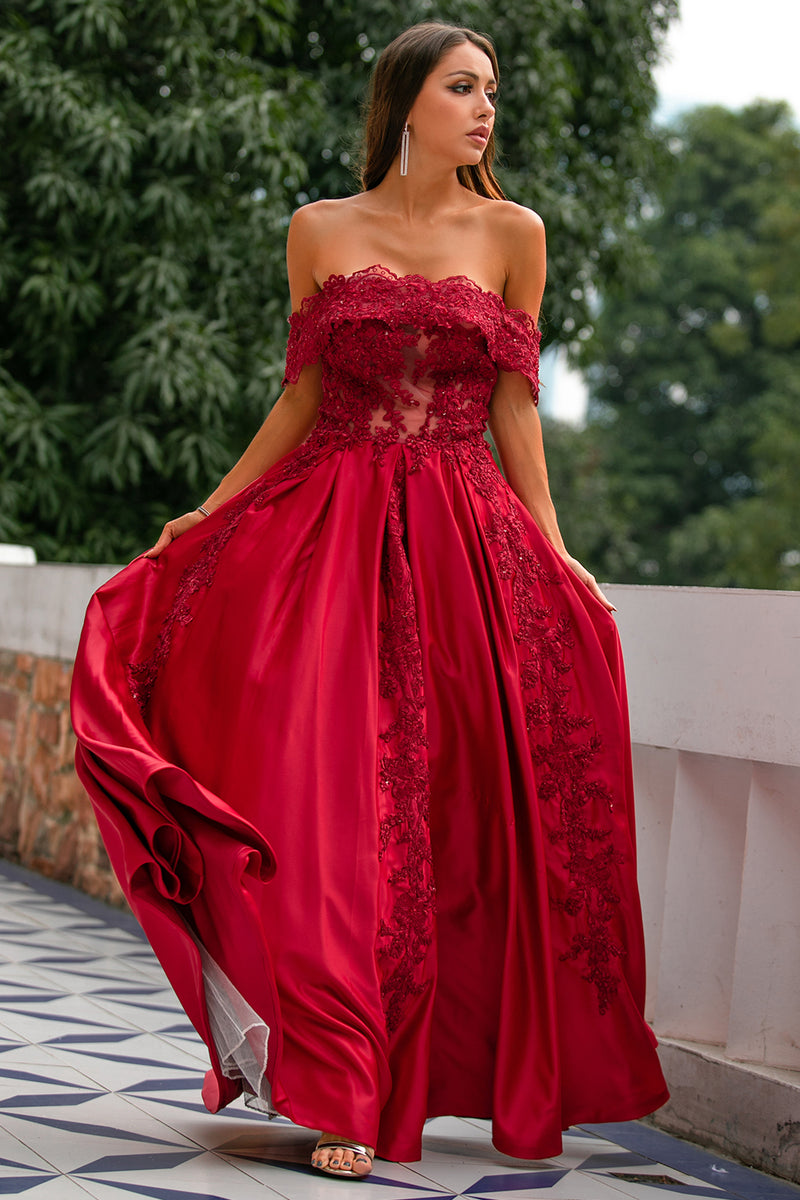 Venda Vermelho querida princesa vestido de baile frisado flores em