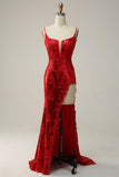 Vermelho Cintas de Espaguete Vestido de Festa