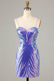 Roxo Esparguete Alças Bodycon Bodycon Homecoming Dress